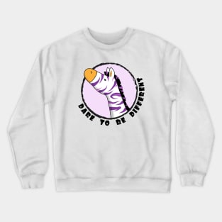 Colorful Zebra Dare to Be Different Encourage Print Crewneck Sweatshirt